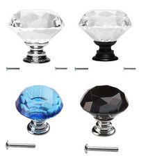 Dynasty Glass Cystal Kitchen Cabinet Door Hardware Knobs Handles – Color Choice