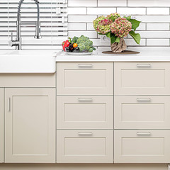 Ravinte 1 Pack 5 Inch Kitchen Square Cabinet Handles Brushed Nickel Drawer Pulls