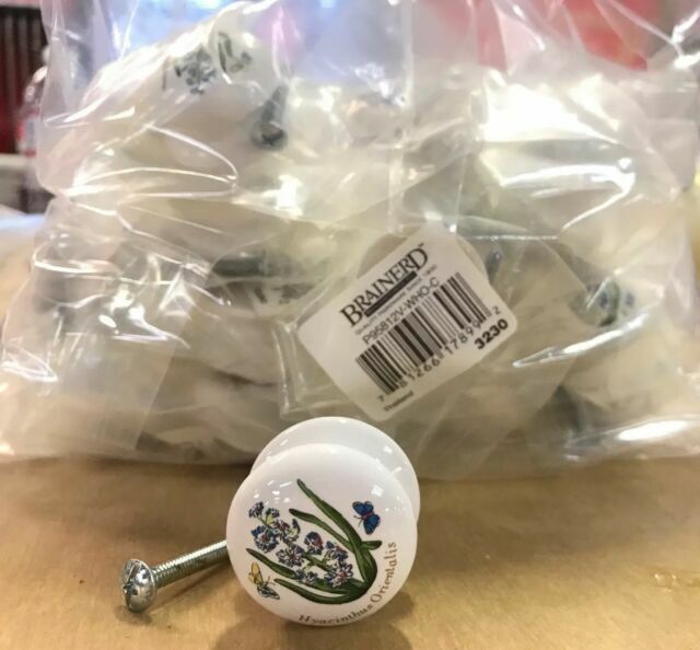 lot of 25 Knobs P95812C-WHO 1 1/4″ White Ceramic w/ Hyacinth Drawer Cabinet Knob