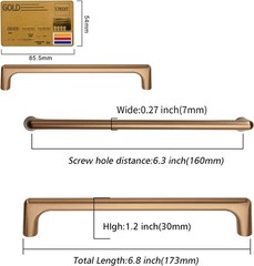 Asidrama 7 Pack 6.3 Inch(160mm) Champagne Bronze Cabinet Pulls Cabinet Handles