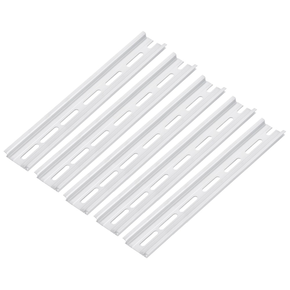 DIN Rail Slotted Aluminum Mounting Guide 10×1.4×0.3 Inch 5 Pcs, Silver