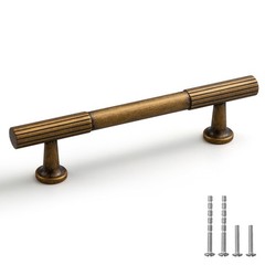YAGU 6 Pack Antique Brass Kitchen Cabinet Pulls 3-3/4 Inch(96mm) Hole Center …