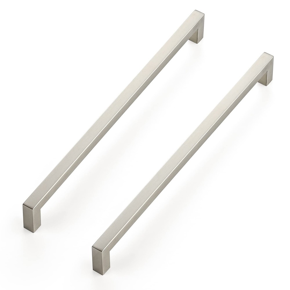 3 PCS 115/16 Inch Square Cabinet Handles Satin Nickel Brushed Drawer Pull