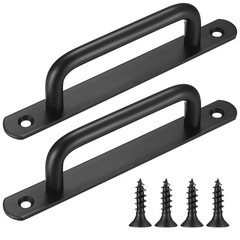 2 PCS Black Barn Door Handles 192mm/7.56 Inch Stainless Steel Sliding Pulls