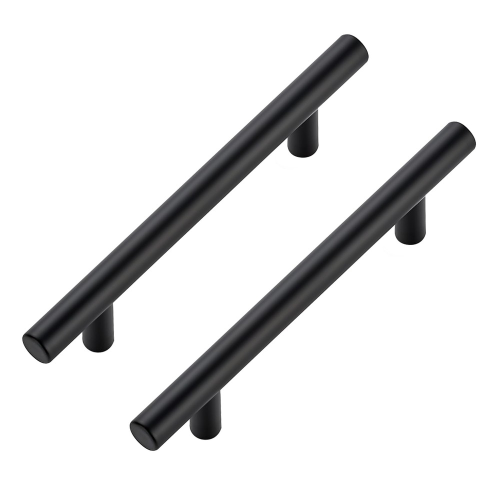JOY DECOR 10 Pack Cabinet Handles, Black 4 in Hole Center,