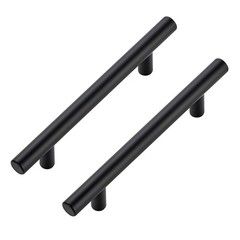JOY DECOR 10 Pack Cabinet Handles, Black 4 in Hole Center,