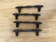 4 Vintage Brass Drawer Handles Ornate Set of 4 Replacement Parts Pulls