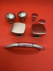 Lot Of 6 Arden Heavy Satin & Chrome Finished Square Round Modern Contemporary