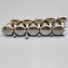 10 Round Brushed Nickel Cabinet Knobs Hardware With Screws For Drawers & Doors