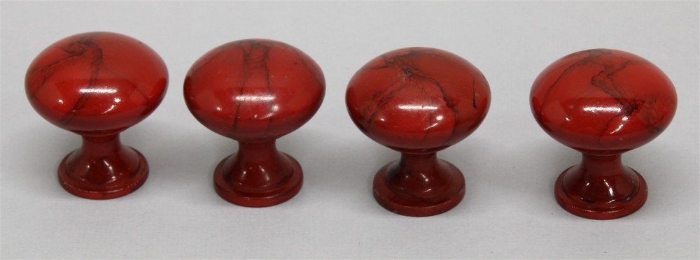Set of 4 Polished Red Howlite Natural Stone Cabinet Door Drawer Knobs Pulls 30mm