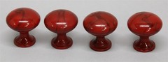 Set of 4 Polished Red Howlite Natural Stone Cabinet Door Drawer Knobs Pulls 30mm
