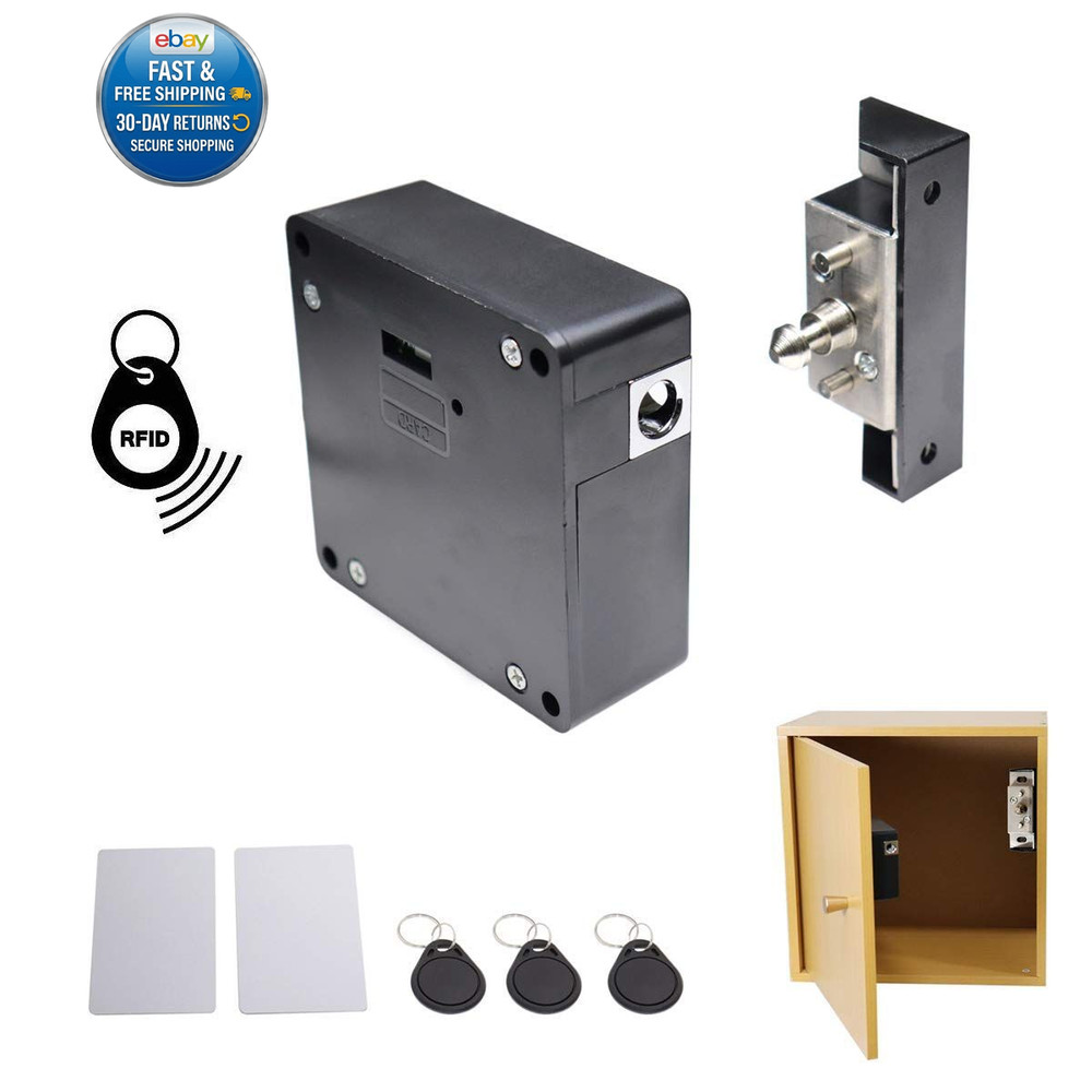 RFID Electronic Cabinet Lock Hidden DIY for Wooden Black