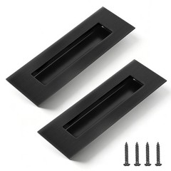 Pocket Door Handles, 2 Pcs 6 Inch Black Recessed Sliding Closet Door Pulls St…