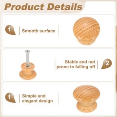 10 Pcs 1.1″ Cabinet Knobs, Plastic Drawer Pulls for Bedroom, Light Brown