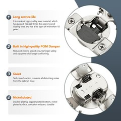 Home Expert Satin Nickel Hinges 3/8″ Overlay 2 Pack