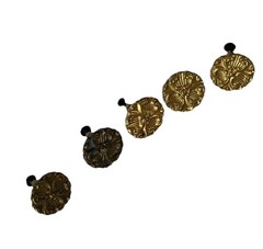 Lot of 5 Vintage Brass Flower Cabinet Knobs Victorian Antique Style Pulls