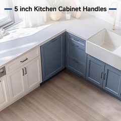 30 Pack Cabinet Handles, Matte Black 5 Inch Cabinet Pulls Square Drawer Pulls…