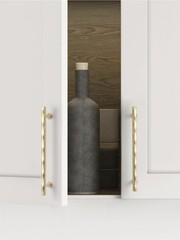 Brushed Gold Cabinet Pulls 12.6″ Hole Center 5 Pack Hammered Brass Cabinet Handl