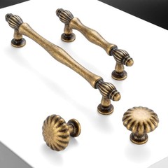 10 Pack 3 Inch Antique Brass Cabinet Pulls Vintage Handles for Kitchen