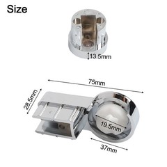 1 Set Chrome Plating Bath Hinge Brackets for Shower Door Glass Support