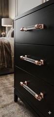 Set Of 25 Rose Gold Cabinet Pulls with Clear Acrylic Tube, 4″ Hole Centers