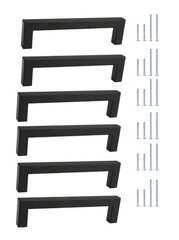 New Homdiy LSJ12BK128 Cabinet Pulls Black 5in 128mm Hole Centers 6-Pack