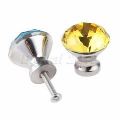 Luxury Diamond Crystal Glass Drawer Cabinet Knob Dresser Closet Door Pull Handle