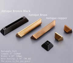 Retro Semicircle Handle Dresser Drawer Pull Vintage Style Square Knob Pull