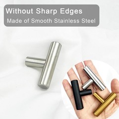 12pcs Silver T-Knobs Cabinet Hardware Single Hole Drawer Pulls Screws Kitchen