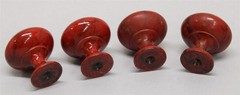 Set of 4 Polished Red Howlite Natural Stone Cabinet Door Drawer Knobs Pulls 30mm