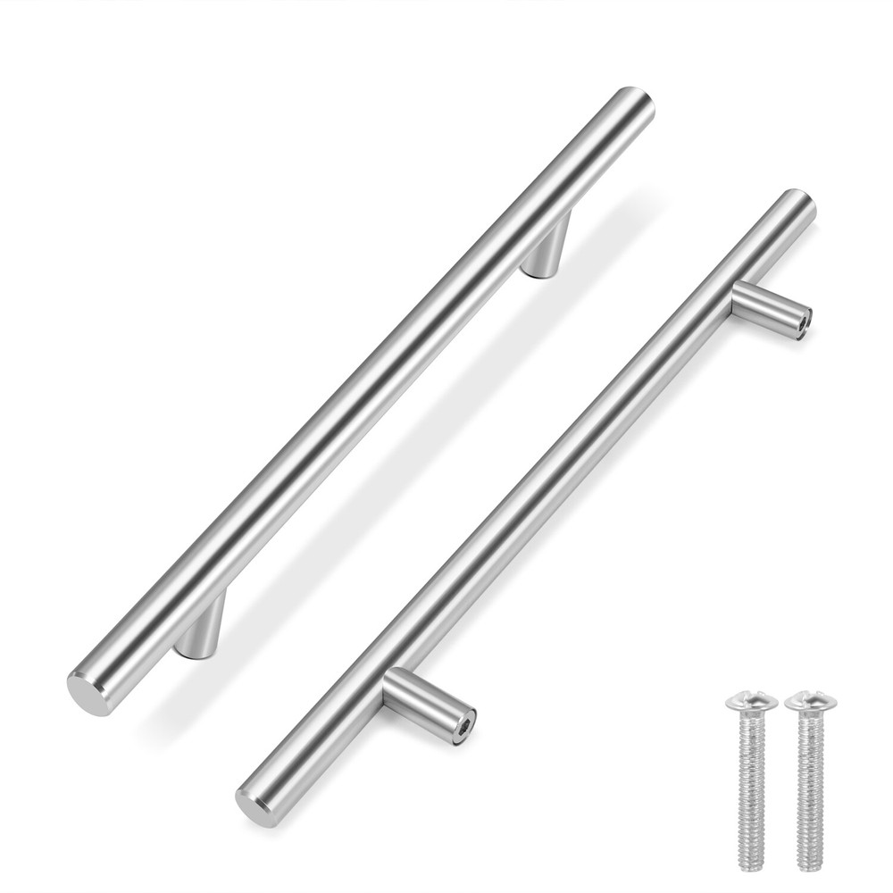 1 Pack Kitchen Cabinet Handles Silver Drawer Pulls 12″, 7.5″ Hole Center