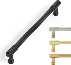 7-1/2 in (192 Mm) Matte Black Cabinet Pulls, 6 Pack, Zinc Alloy Kitchen Cabinet