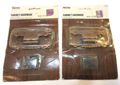 Four Unused Vintage 1960’s Textured Coppertone Steel Prestige USA Cabinet Hinges