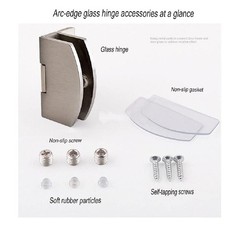 2-piece 90° Glass Cabinet Hinges for 5-7mm (Silver) Silver 2 Pieces