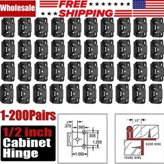 1/2″ Overlay Semi Partial Wrap Self Closing Cabinet Hinge Kitchen Cupboard Door
