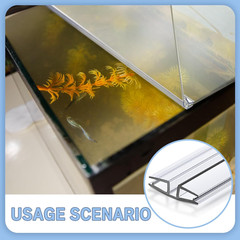2 Pcs Clear PVC Piano Style Living Hinge 39.37 Inch Each Clear PVC Living Hinge