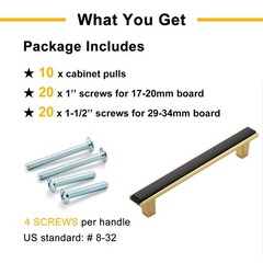 Black and Gold Cabinet Pulls Matte Black and Gold Kitchen Cabinet Handles, 10…