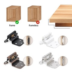 50 Pack 25 Pairs 3/8″ Inset Cabinet Door Hinges – 50 Pack, White