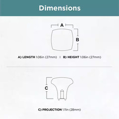 (10-Pack) Archways 1-1/16 In. (27 Mm) Classic Matte Black Square Cabinet Knobs