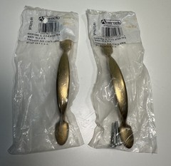 Pair Of 2- AMEROCK BP76272-R1 Drawer Cabinet Pulls Polished Brass Plate 3″ Holes
