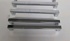 Lot Of 4 5.25 Inch Square Drawer Pulls 5″ On Center Silver Tone Chrome