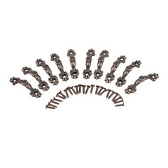 dophee 10Pcs Antique Brass Decorative Pulls Handles for Mini Jewelry Box Draw…