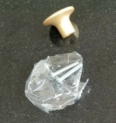 Knob 1-1/4″ Diameter Matte Gold Schwinn Hardware 59341 Knob, w Mounting Screws