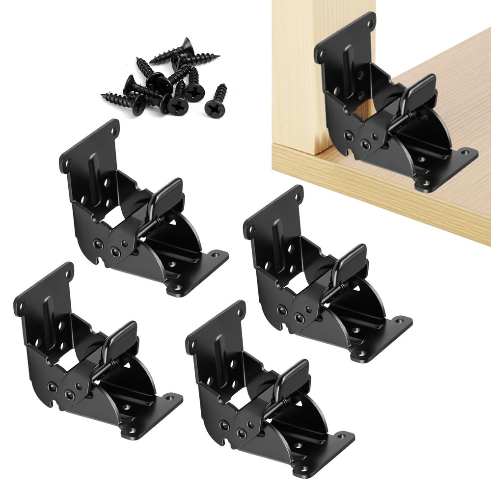 4 Pack Folding Brackets Self Lock Hinge With Screws For Folding Table Legs New