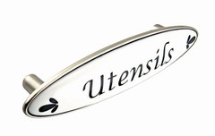 Utensils Drawer Pull Cabinet Handle Knob White Ceramic Metal Satin Nickel Finish