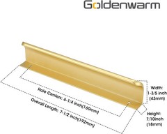 10 Pack 5 Inch Matte Gold Finger Pulls Cabinet Edge Pulls Brushed Brass Drawe…