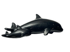 Dolphin with Baby 4″ drawer pull black C-C = 2″ ~ 8 oz of Metal