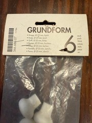 NEW Ikea Grundform 566.680.07 White Birch Plastic Knobs 25mm Pulls 6 Pack SEALED