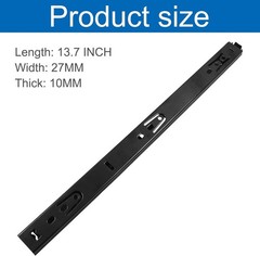 1 Pair Drawer Slides 14 Inch, 2 Section Black Drawer Rails Full Extension Ball B