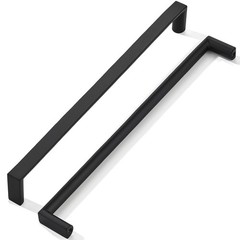 5 Pack 12-3/5 Inch(320mm) Matte Black Square Cabinet Pulls Kitchen Cabinet Ha…